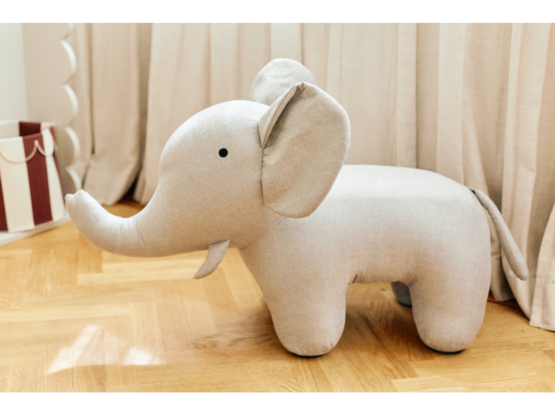 Slon textilní stojící Grey