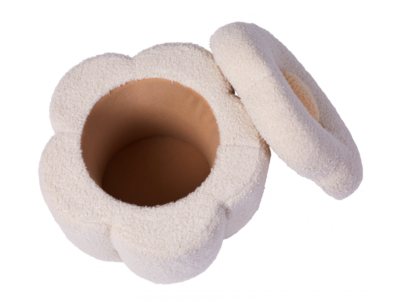 Box na hračky 2v1 Květina Off White