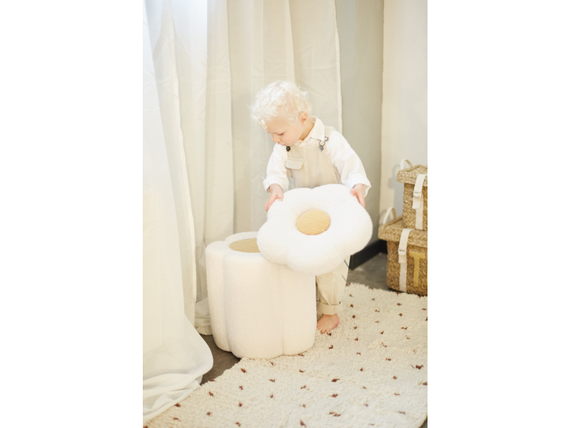 Box na hračky 2v1 Květina Off White