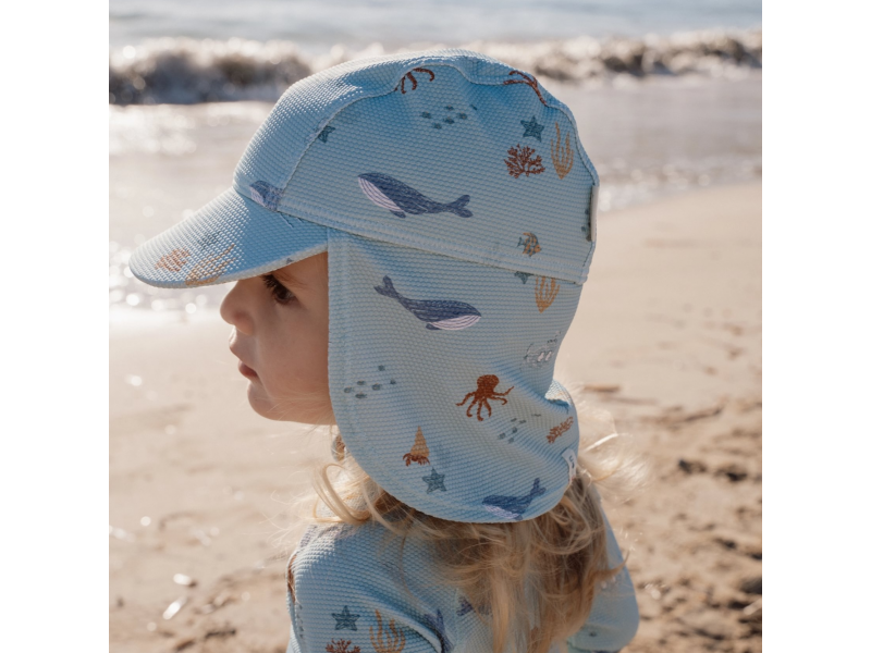 Plážová kšiltovka s ochranou krku Ocean Friends vel. 3