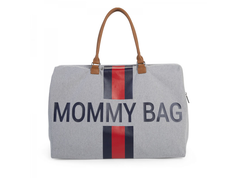 Childhome Přebalovací taška Mommy Bag Grey Stripes Red/Blue