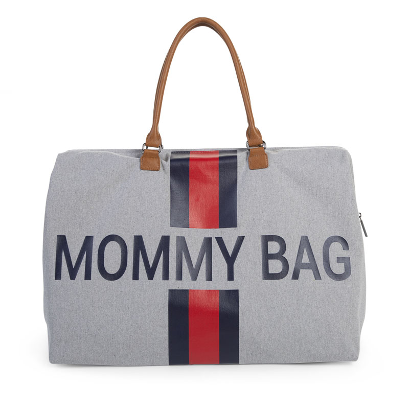 Prebaľovacia taška Mommy Bag Grey Stripes Red/Blue