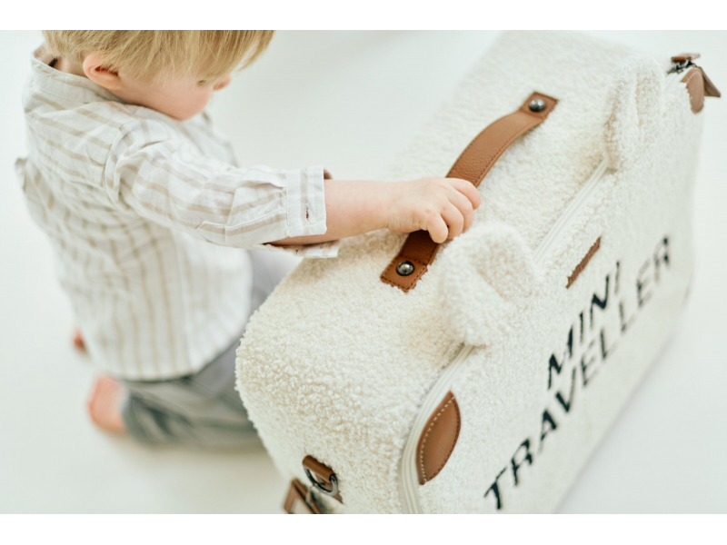 Dětský cestovní kufr Teddy Off White