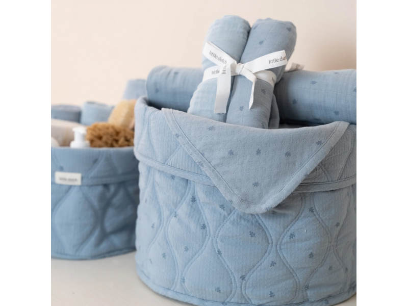 Košík textilní oboustranný velký Pure Denim Blue