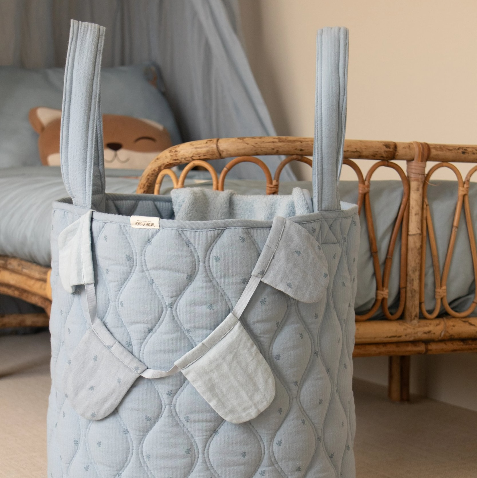 Košík textilní oboustranný extra velký Pure Denim Blue