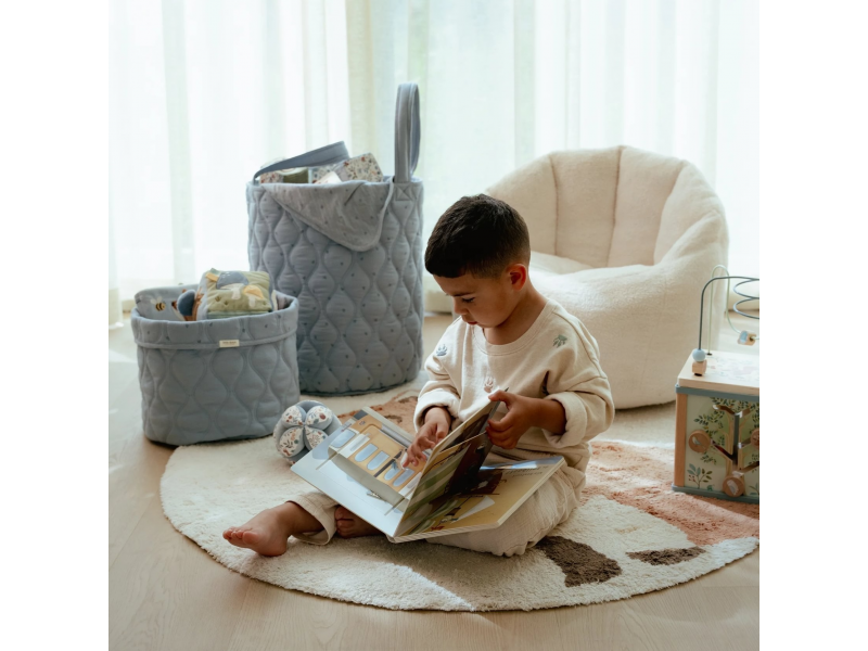 Košík textilní oboustranný extra velký Pure Denim Blue