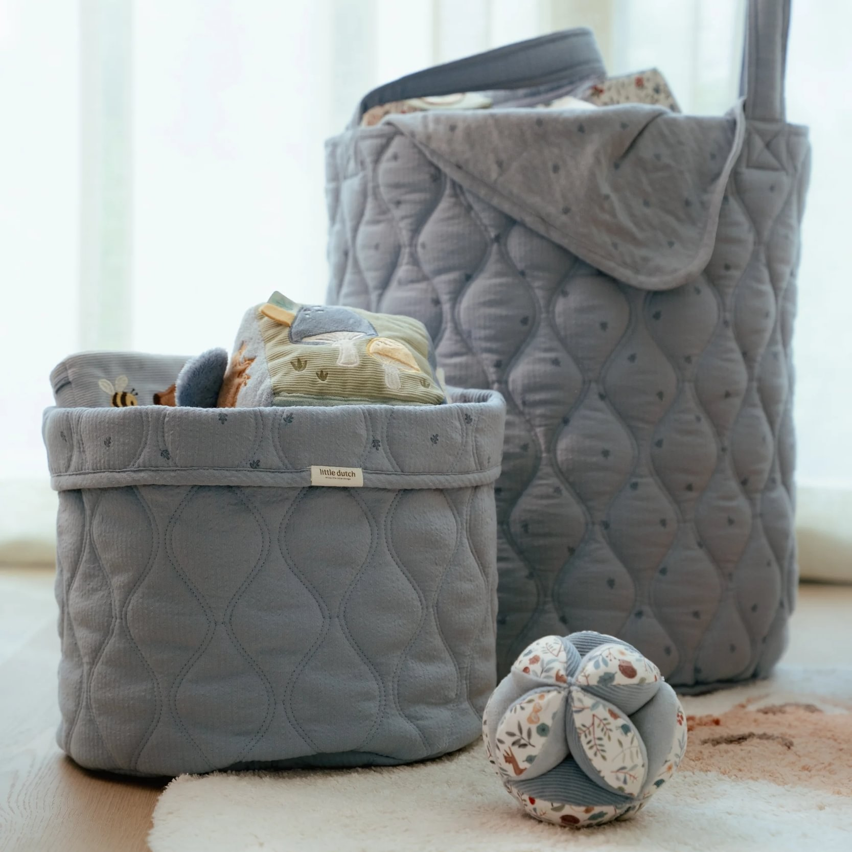 Košík textilní oboustranný extra velký Pure Denim Blue