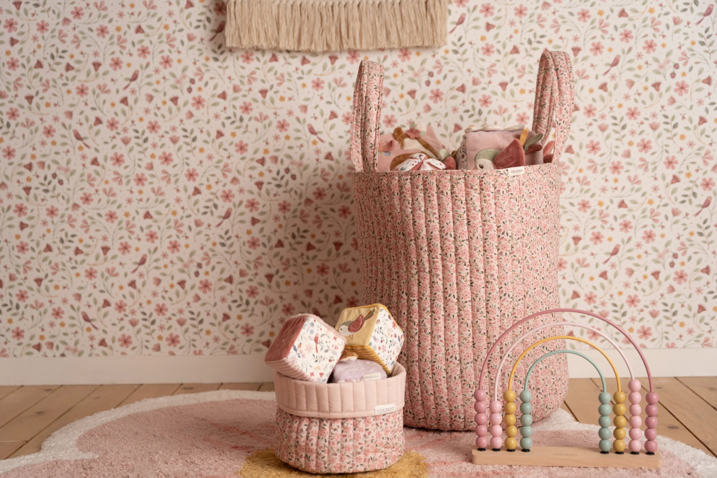 Košík textilní oboustranný extra velký Fairy Floral