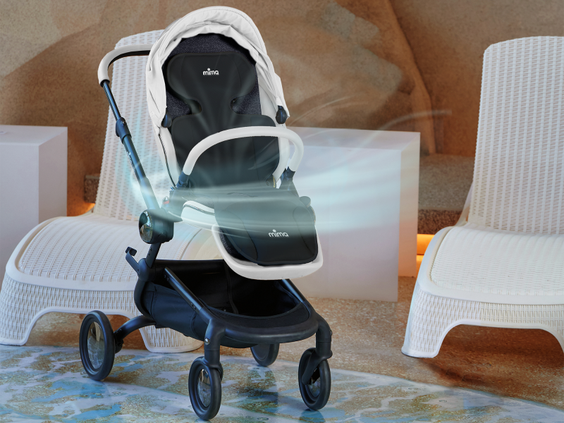 Podložka do kočárku s větráním a Hepa filtrem Flo Black