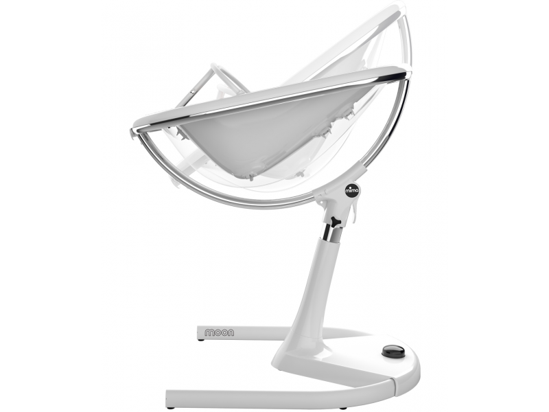 Židlička Mima Moon 2G chrom / průhledná + opěrka nohou