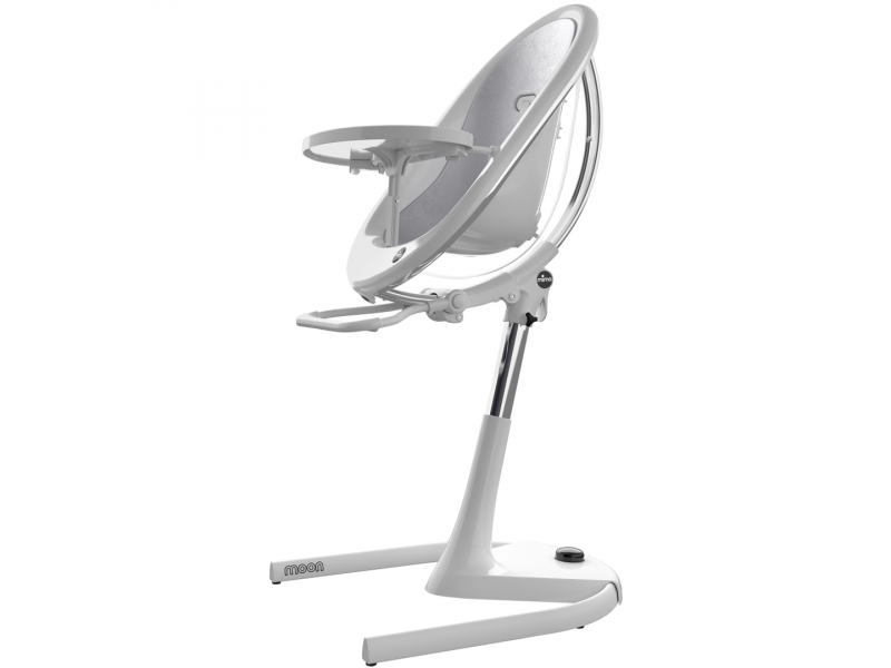 Židlička Mima Moon 2G chrom / průhledná + opěrka nohou
