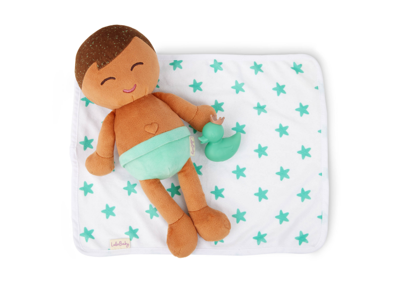 Panenka plyšová do vany kluk Light Brown Hair