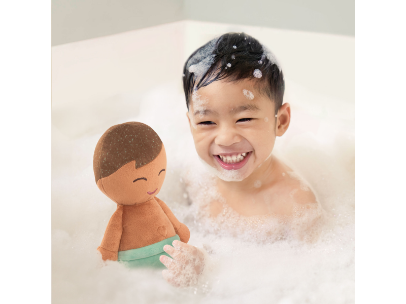 Panenka plyšová do vany kluk Light Brown Hair