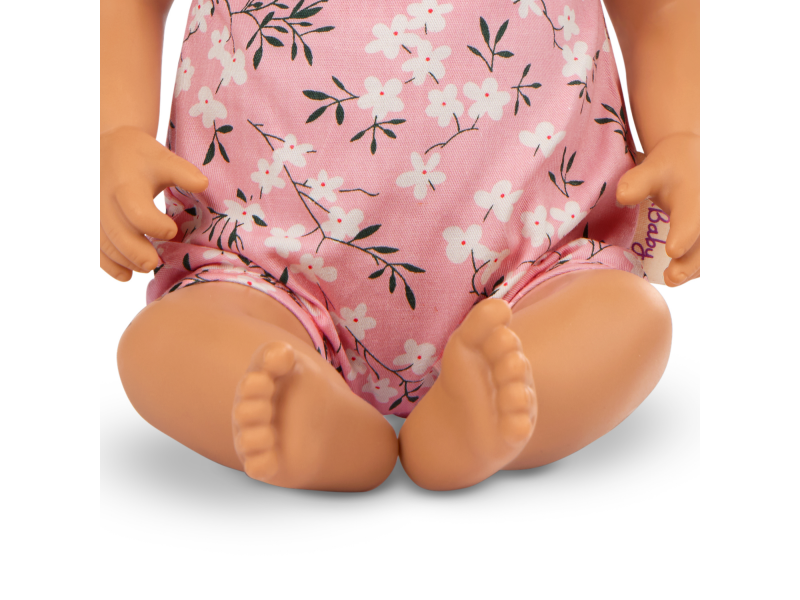Panenka 35 cm v overalu s čelenkou Floral Pink