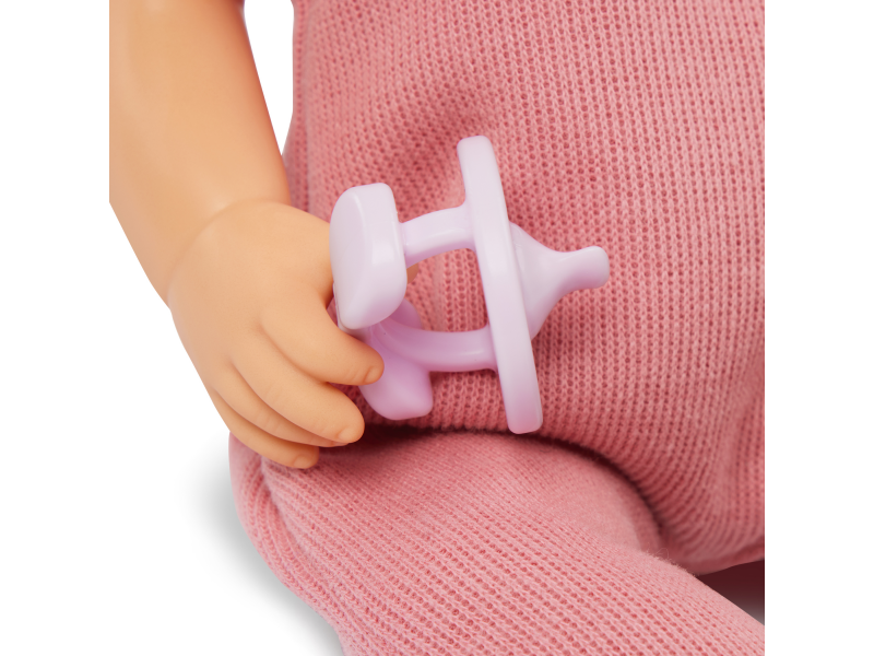 Panenka 35 cm v overalu s čelenkou Pink
