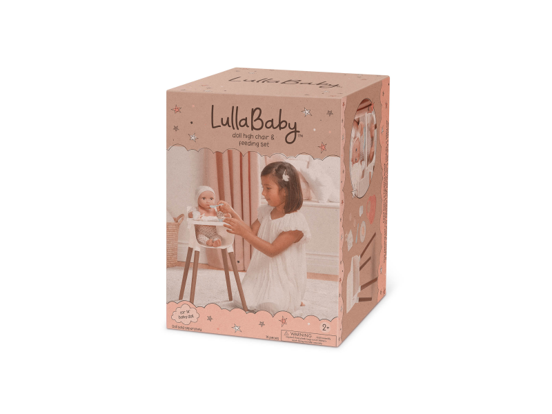 Židlička jídelní pro panenky s doplňky