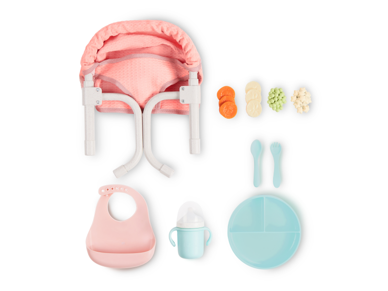 Židlička ke stolu pro panenky s doplňky