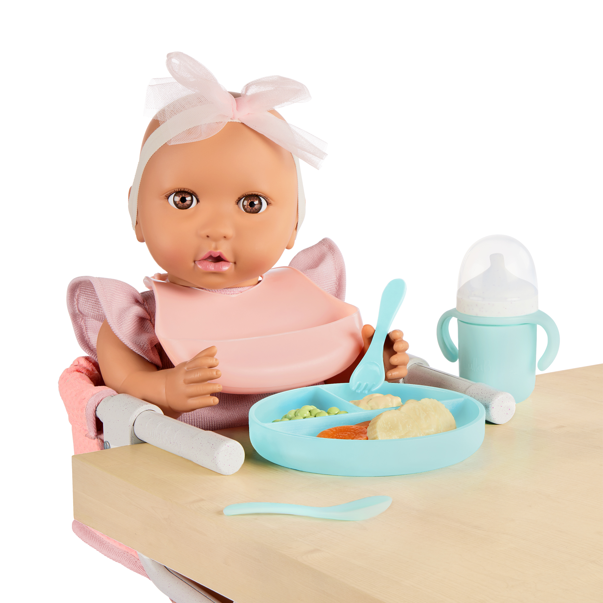 Židlička ke stolu pro panenky s doplňky