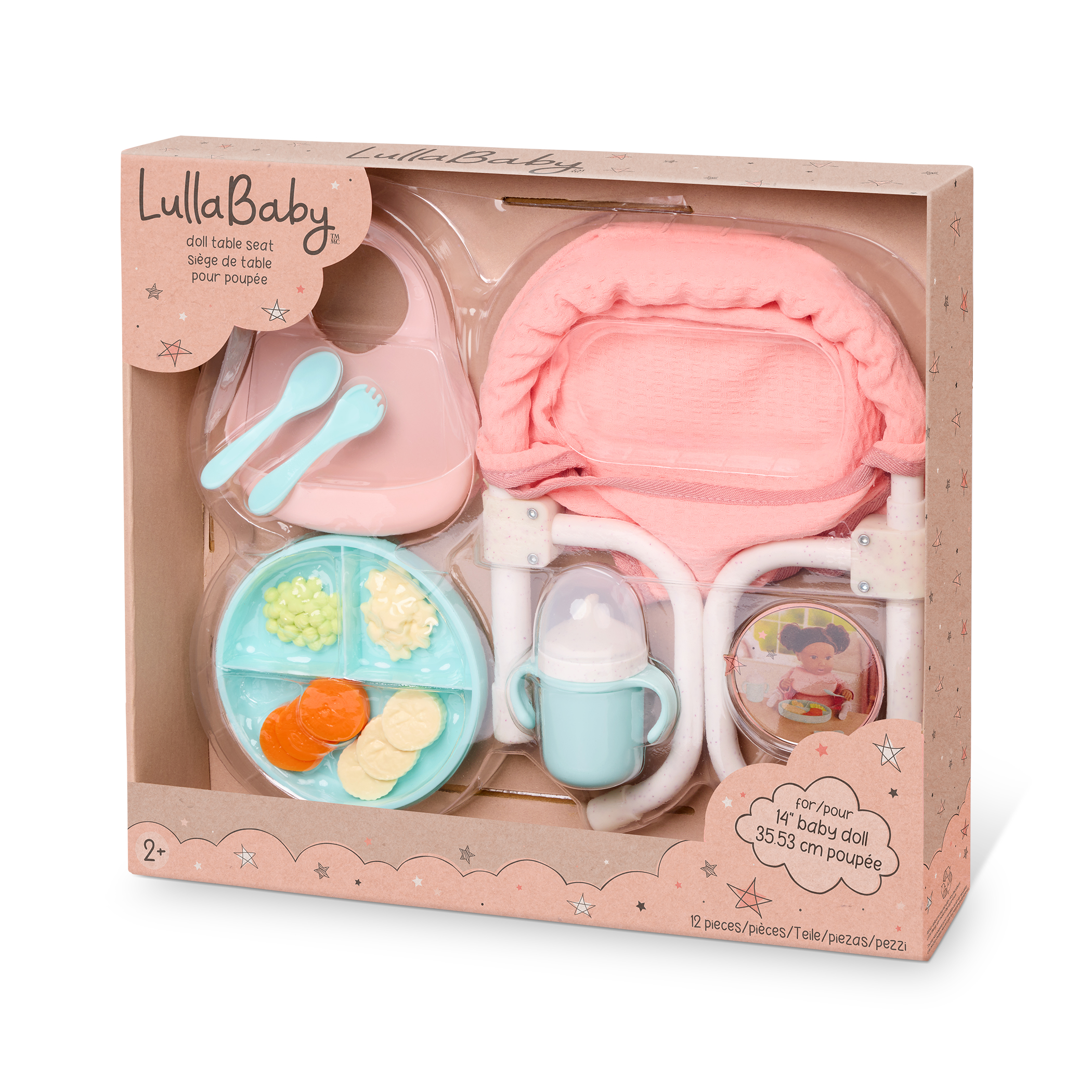 Židlička ke stolu pro panenky s doplňky