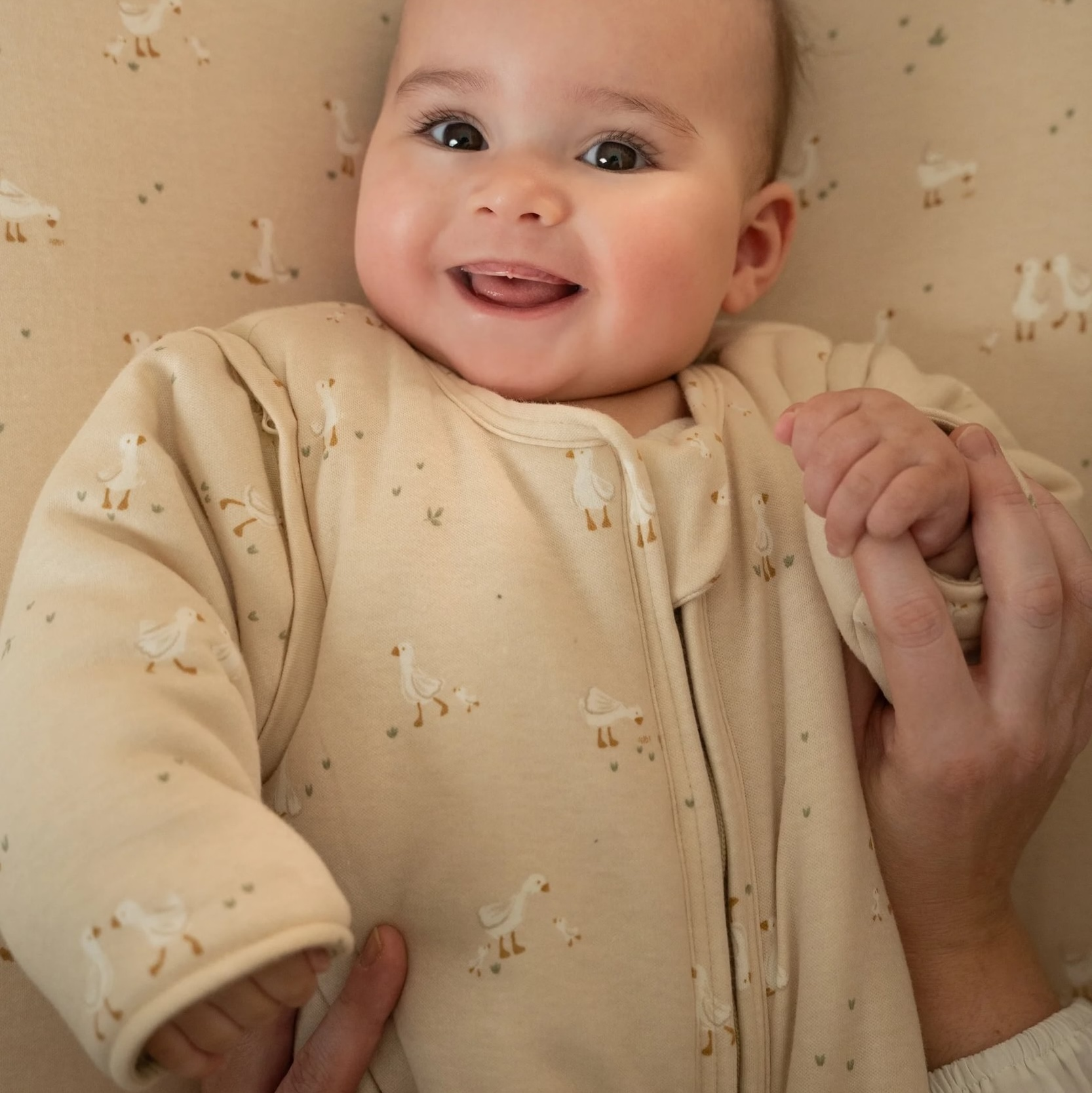 LITTLE DUTCH  Spací pytel s oddělitelnými rukávy 90 cm Husa Newborn Naturals