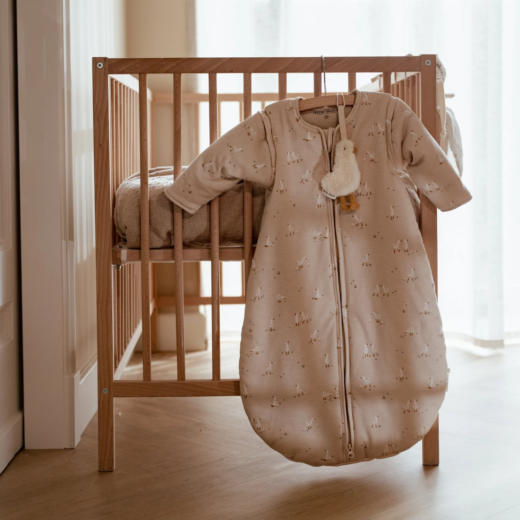 LITTLE DUTCH  Spací pytel s oddělitelnými rukávy 90 cm Husa Newborn Naturals