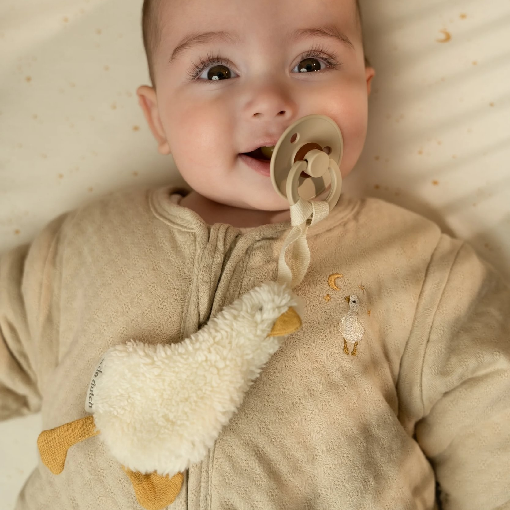 LITTLE DUTCH Spací pytel s oddělitelnými rukávy 90 cm Husa Beige Newborn Naturals