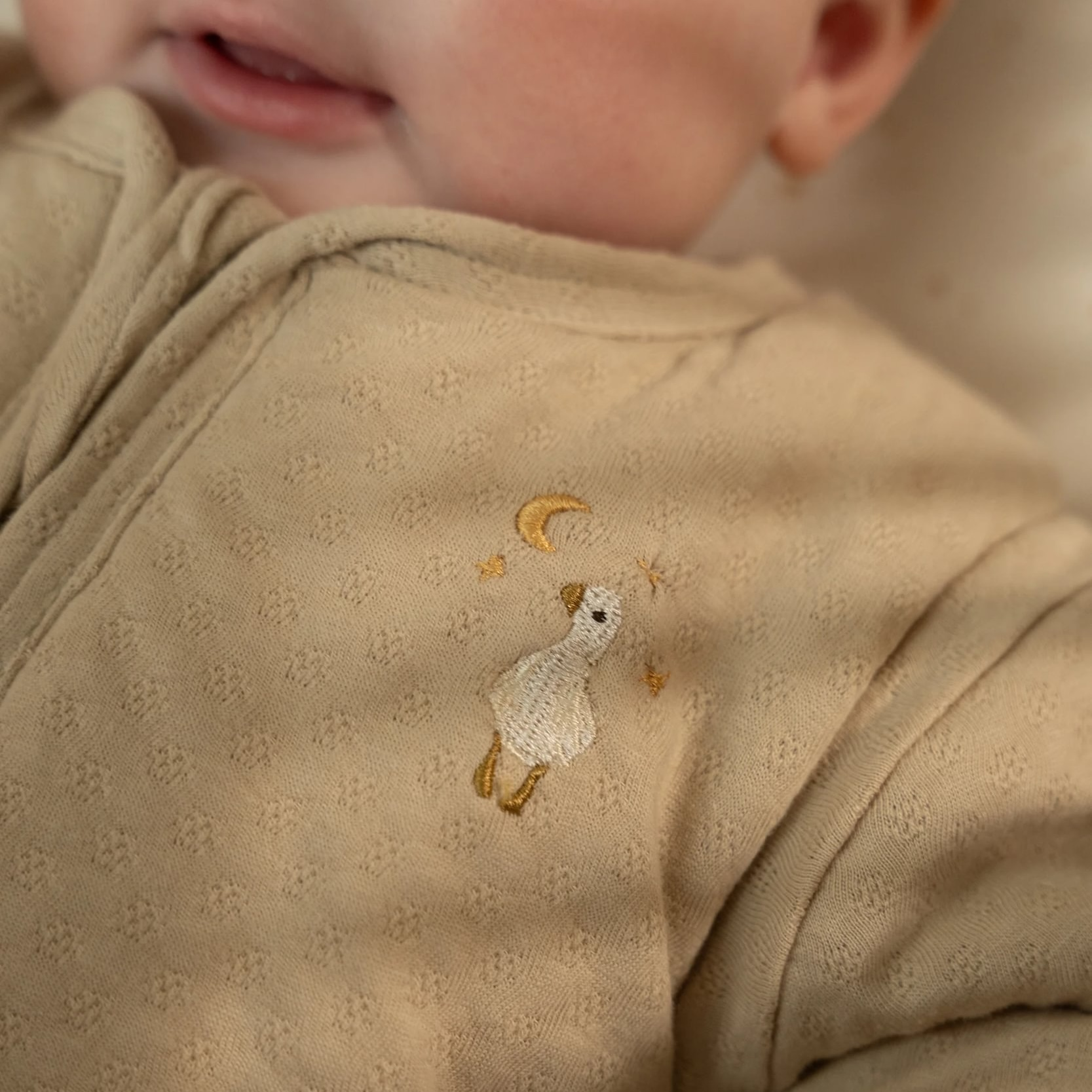 LITTLE DUTCH Spací pytel s oddělitelnými rukávy 90 cm Husa Beige Newborn Naturals