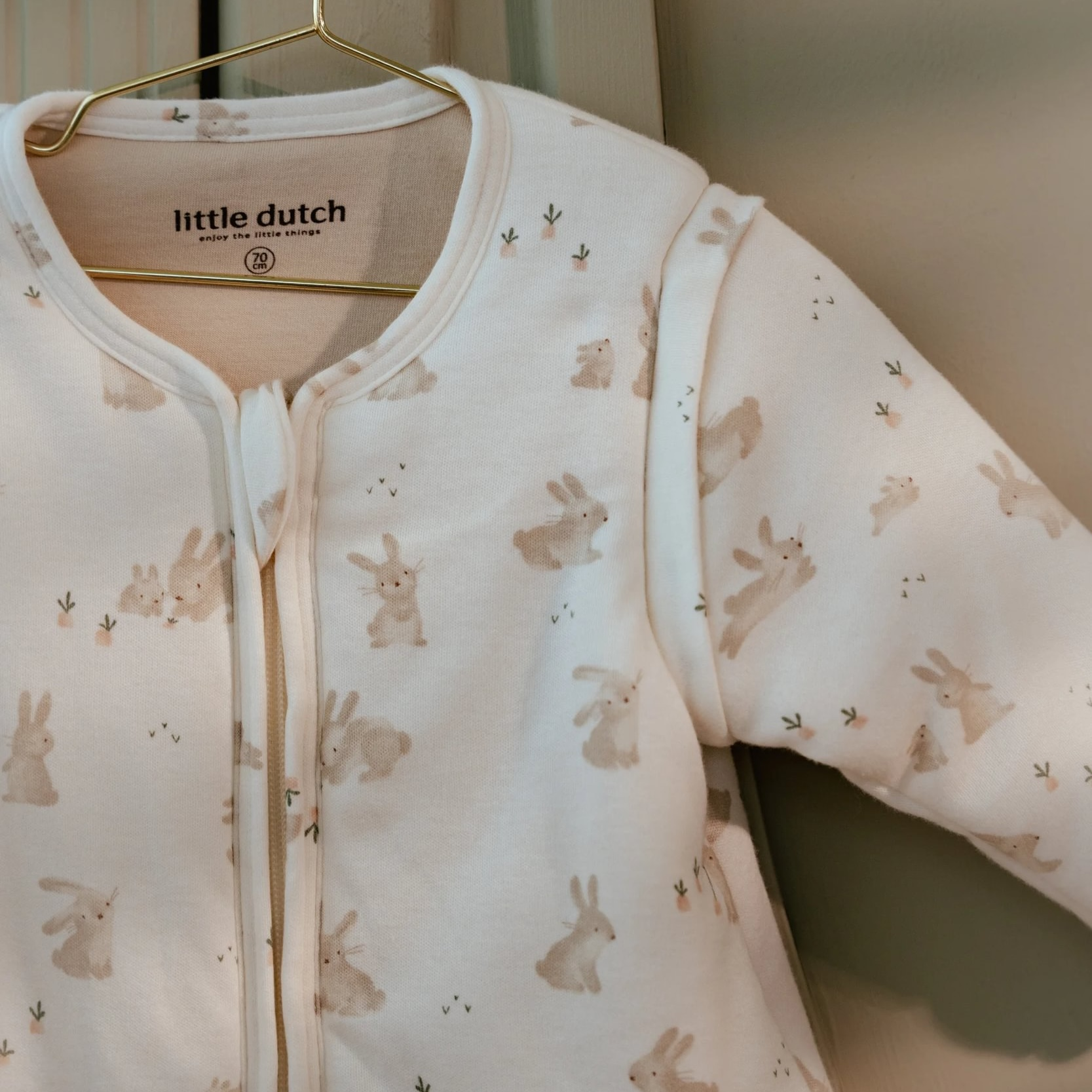 LITTLE DUTCH Spací pytel s oddělitelnými rukávy 90 cm Baby Bunny