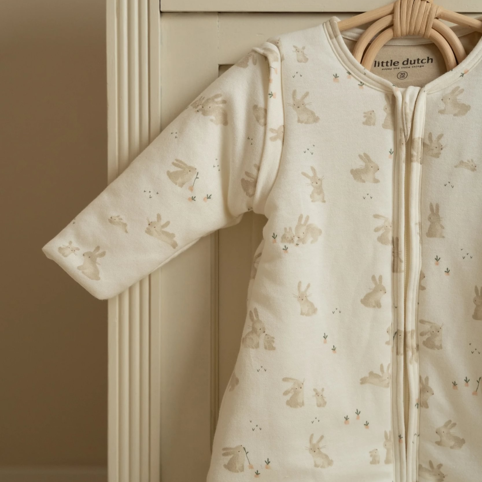 LITTLE DUTCH Spací pytel s oddělitelnými rukávy 90 cm Baby Bunny