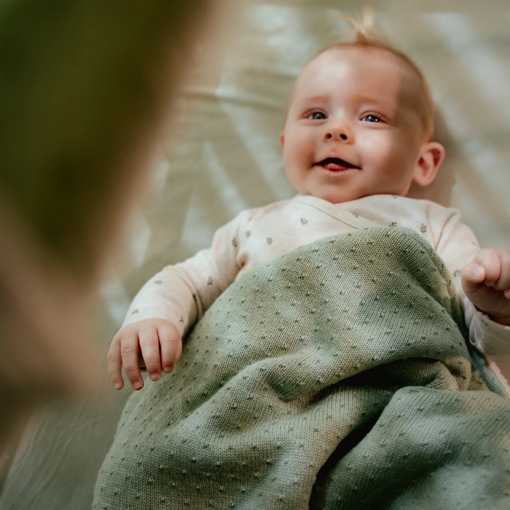 Deka pletená / fleece 70x100 cm Pure Sage