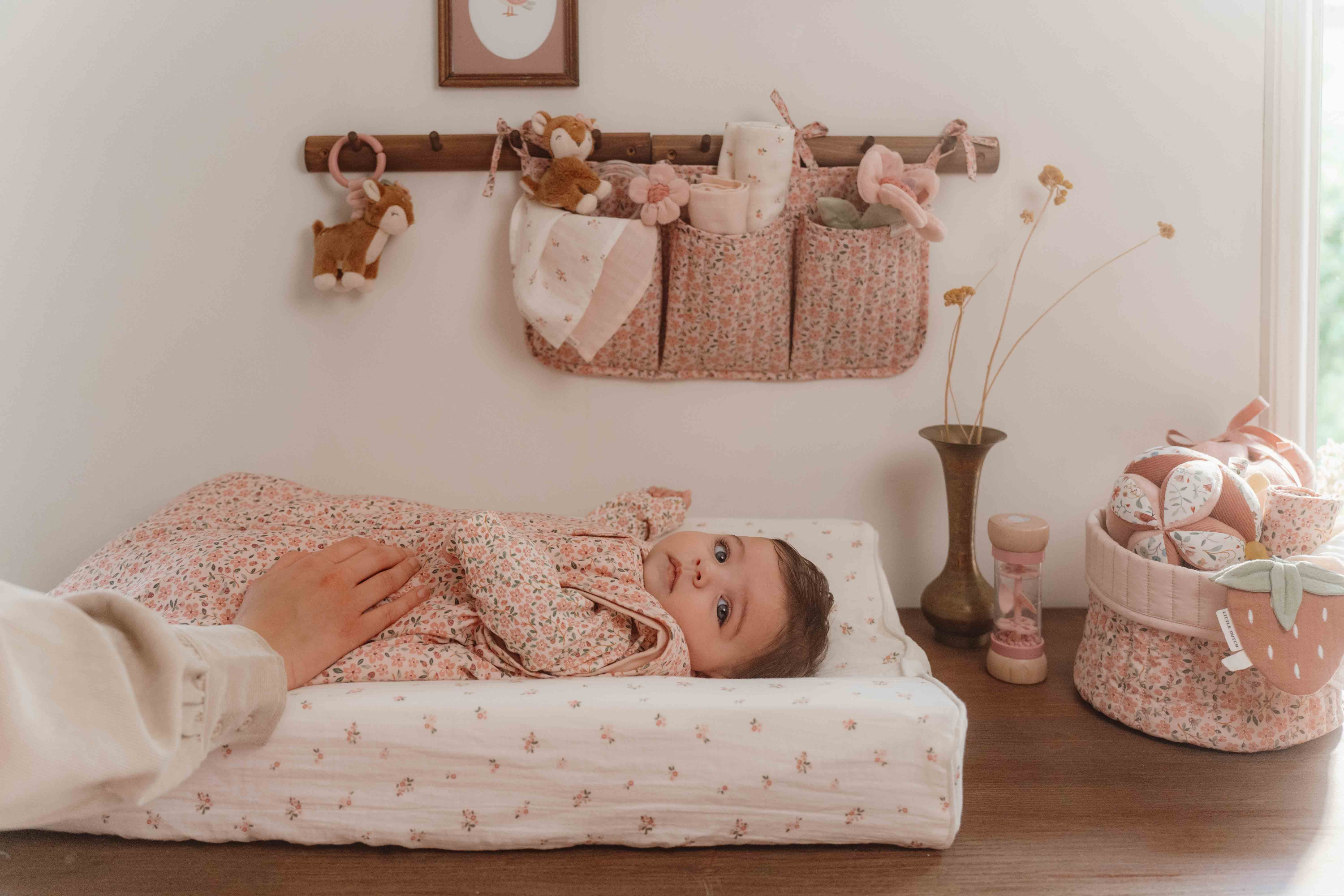 Košík textilní oboustranný malý Fairy Floral