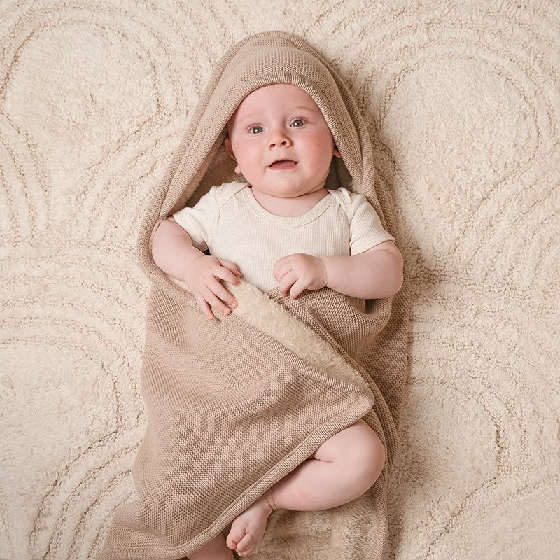 Little Dutch Deka zavinovací pletená 75x75cm Beige