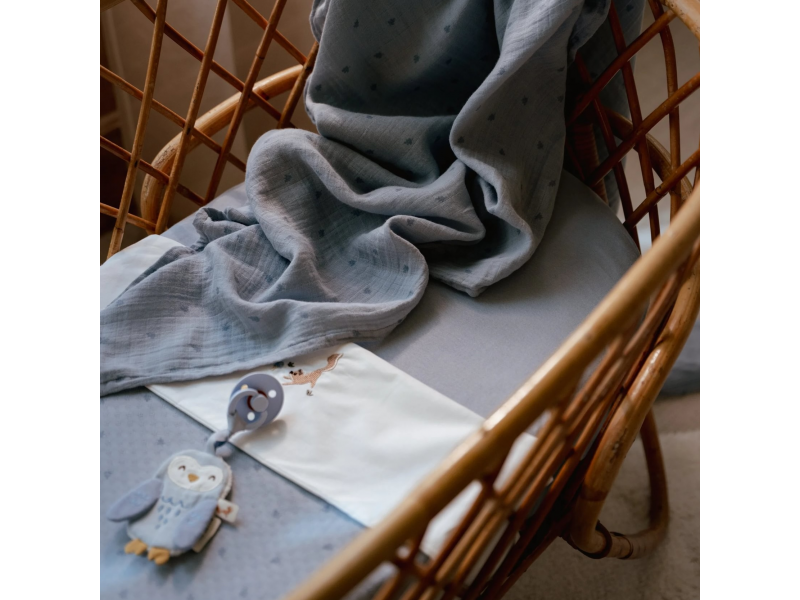 Plena zavinovací 120x120 cm s potiskem Pure Denim Blue