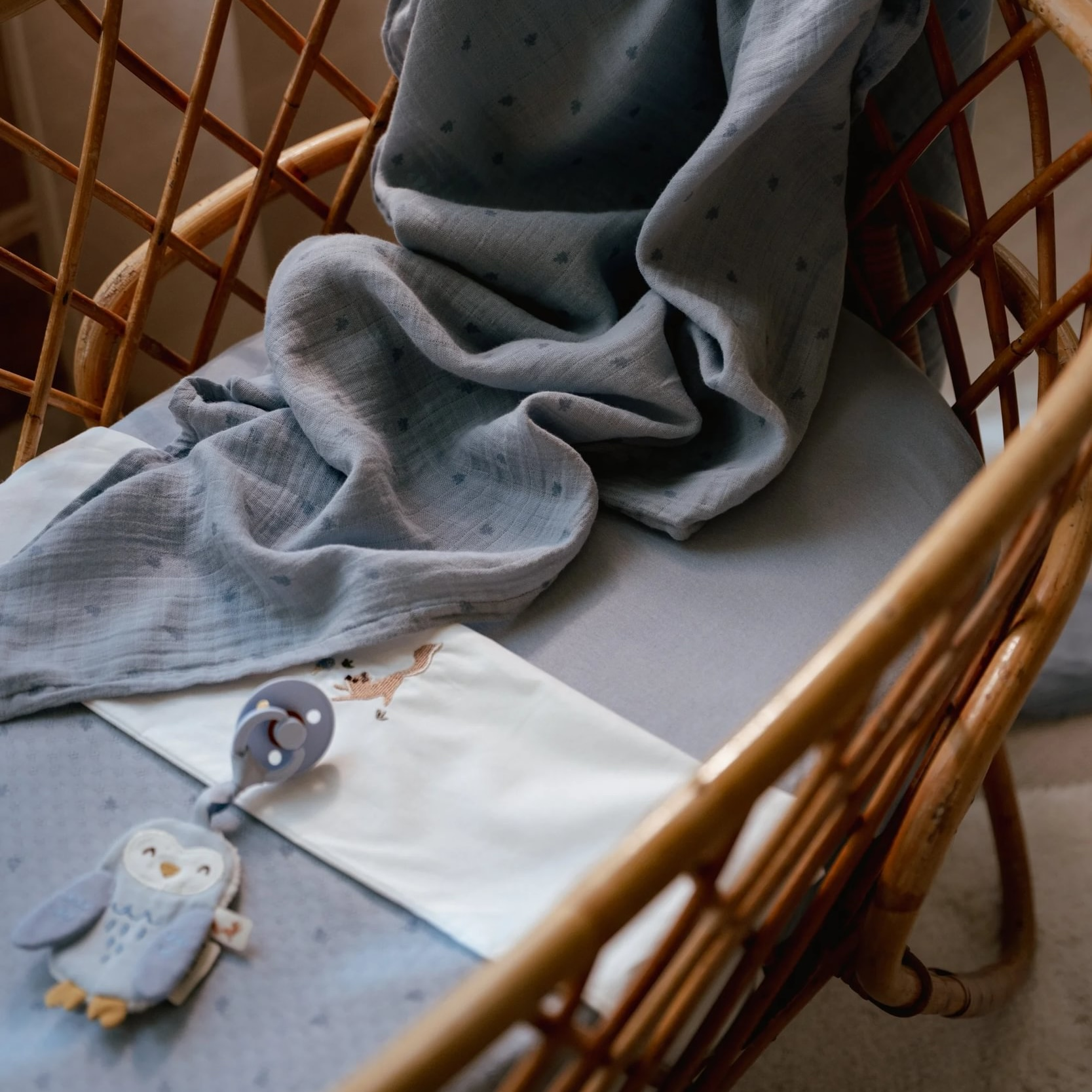 Plena zavinovací 120x120 cm s potiskem Pure Denim Blue