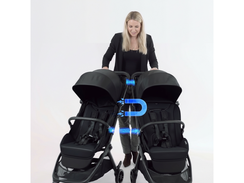 Connect Mini 2x kočárek s madlem Black