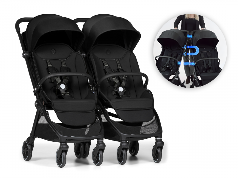 Connect Mini 2x kočárek s madlem Black