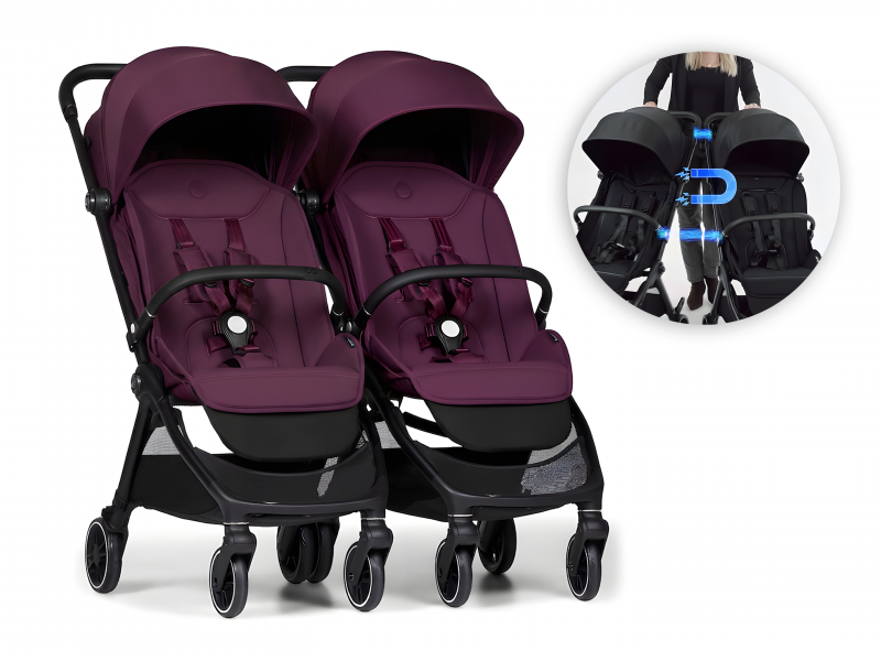 Connect Mini 2x kočárek s madlem Italian Plum