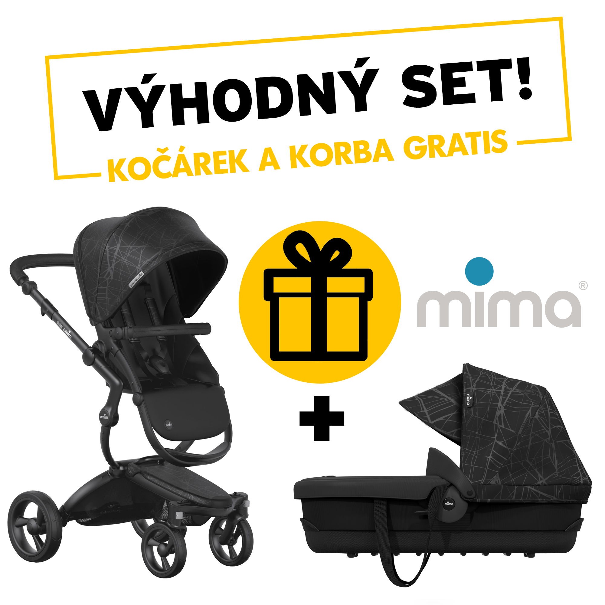 MIMA Xari Sport kočárek + korbička Ebony