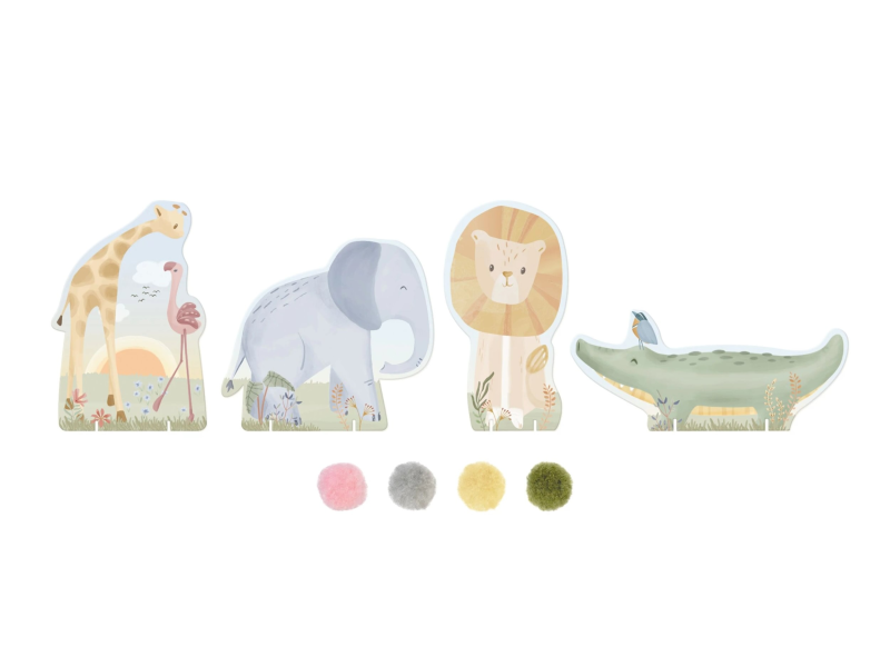 Kreativní sada s bambulkami Safari Friends