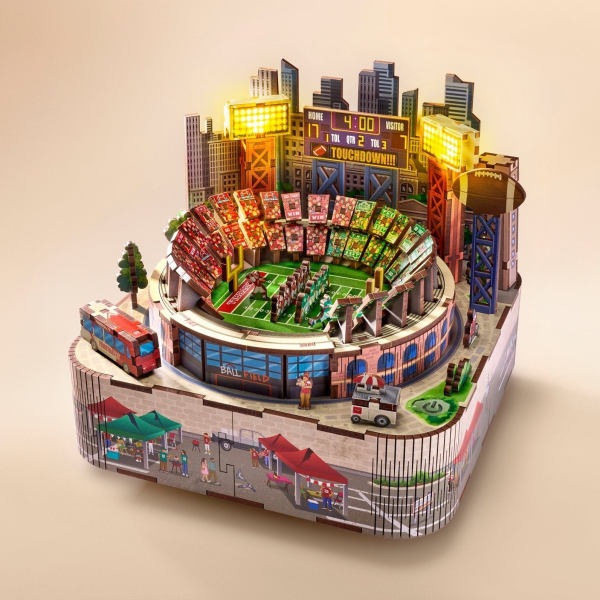 Stavebnice 3D s LED osvícením Fotbalový stadion
