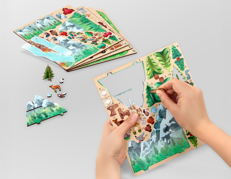 Stavebnice 3D s LED osvícením Outdoorová dobrodružství