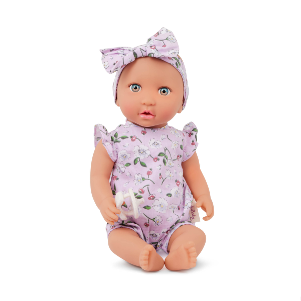 Panenka 35 cm v overalu s čelenkou Floral Lila