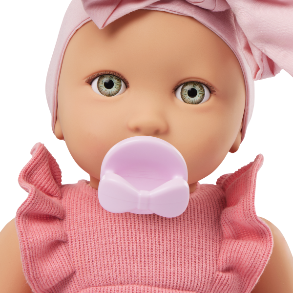 Panenka 35 cm v overalu s čelenkou Pink